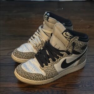 Nike Air Patterned High-Tops in Black and Cream